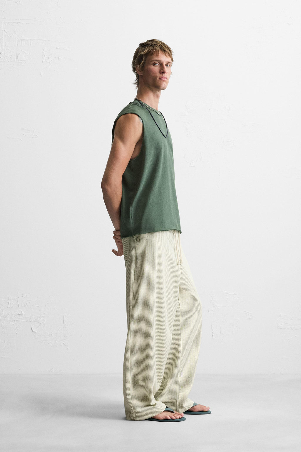 STRIPED BAGGY FIT TROUSERS - Zara фото 4