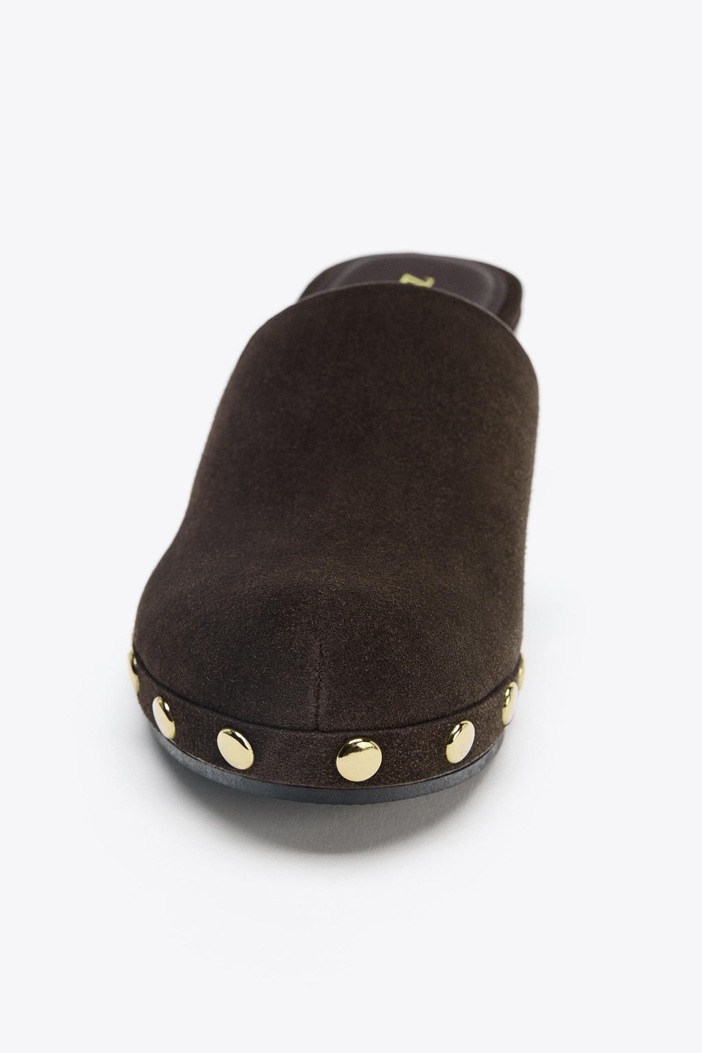 SPLIT SUEDE STUDDED KITTEN CLOGS - Zara фото 15