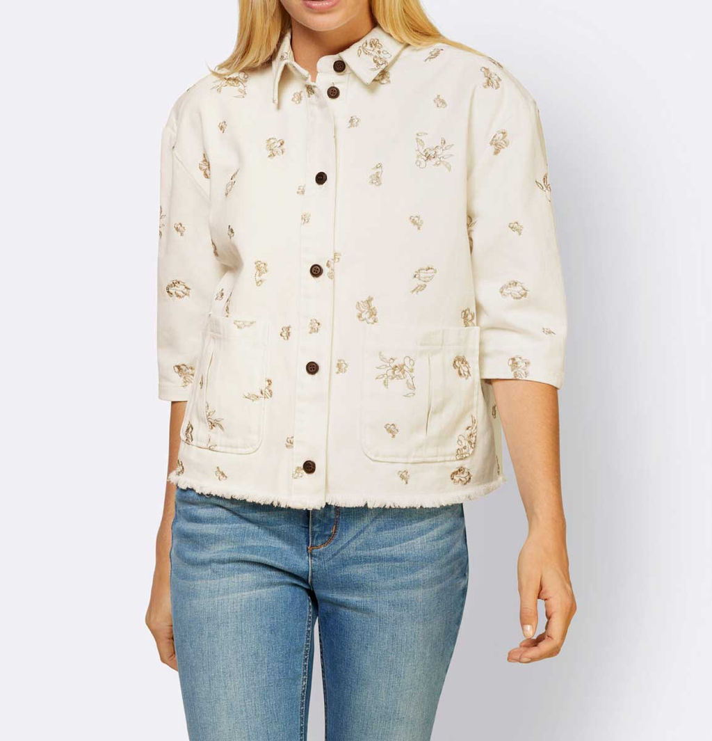 Джинсовый жакет, экрю-бежевый - Linea tesini фото 3