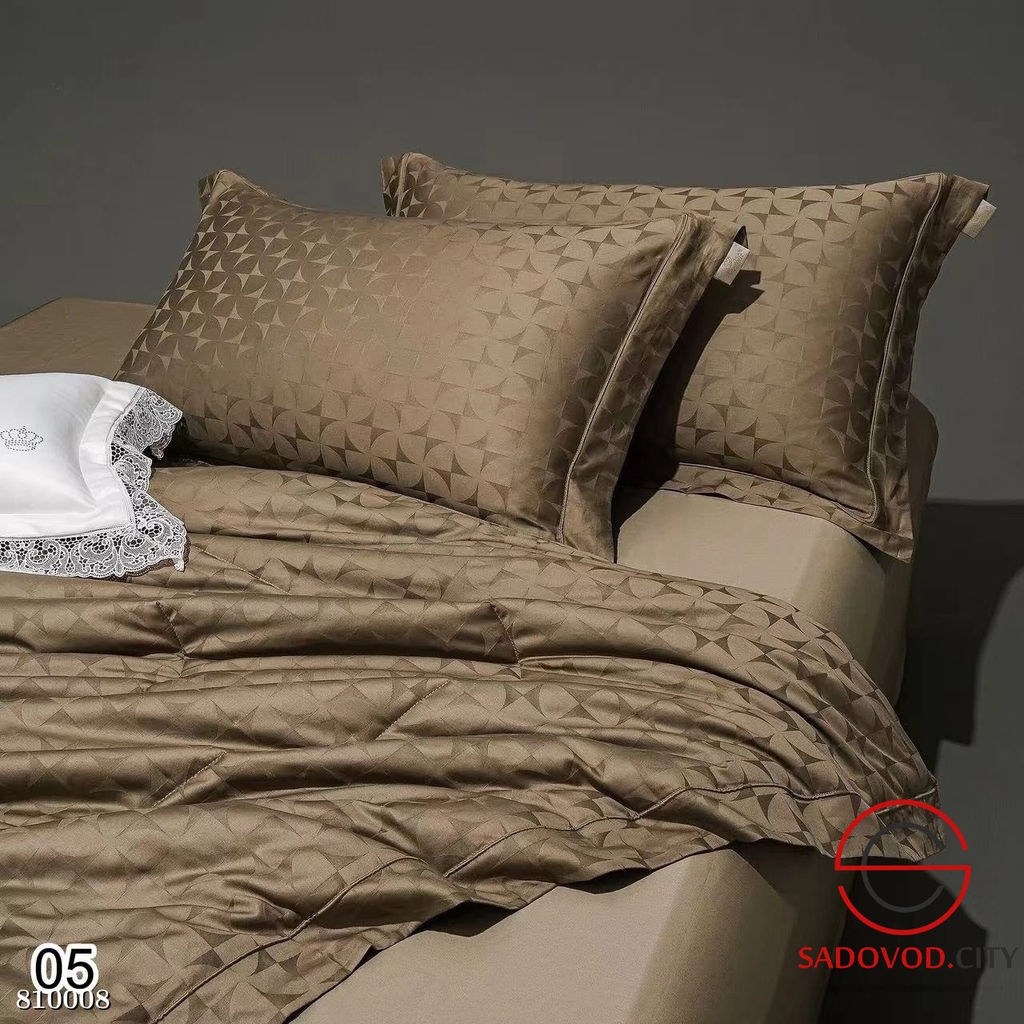 Жаккардовый комплект постельного белья с готовым одеялом