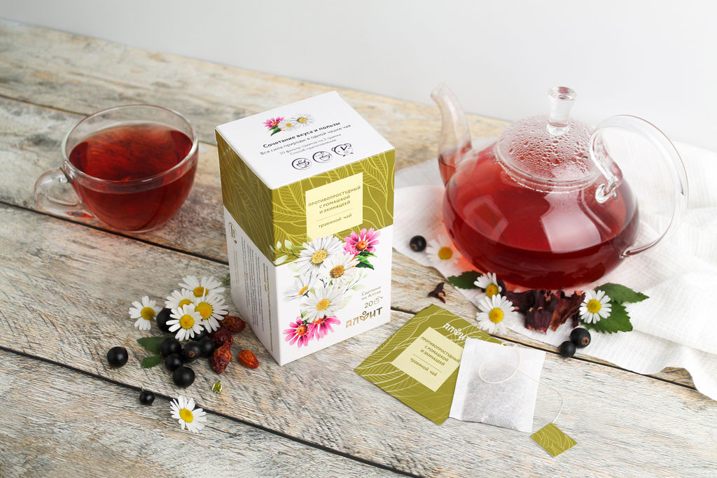 Травяной чай "Противопростудный с ромашкой и эхинацеей", 40 г (20 ф/п по 2 г) Алфит 7666