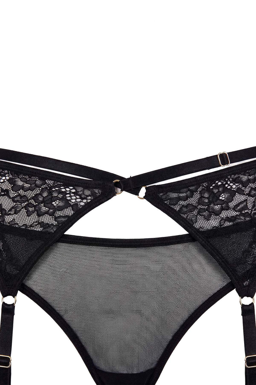 Siyah Capraz Bel Detayl? Cut Out Dantel/Tul Tanga Kulot THMSS26KU00002