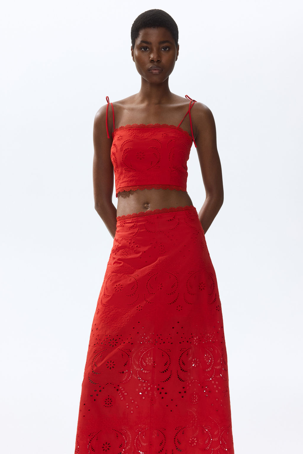 Top de algod?n con bordado ingl?s - H&m фото 3
