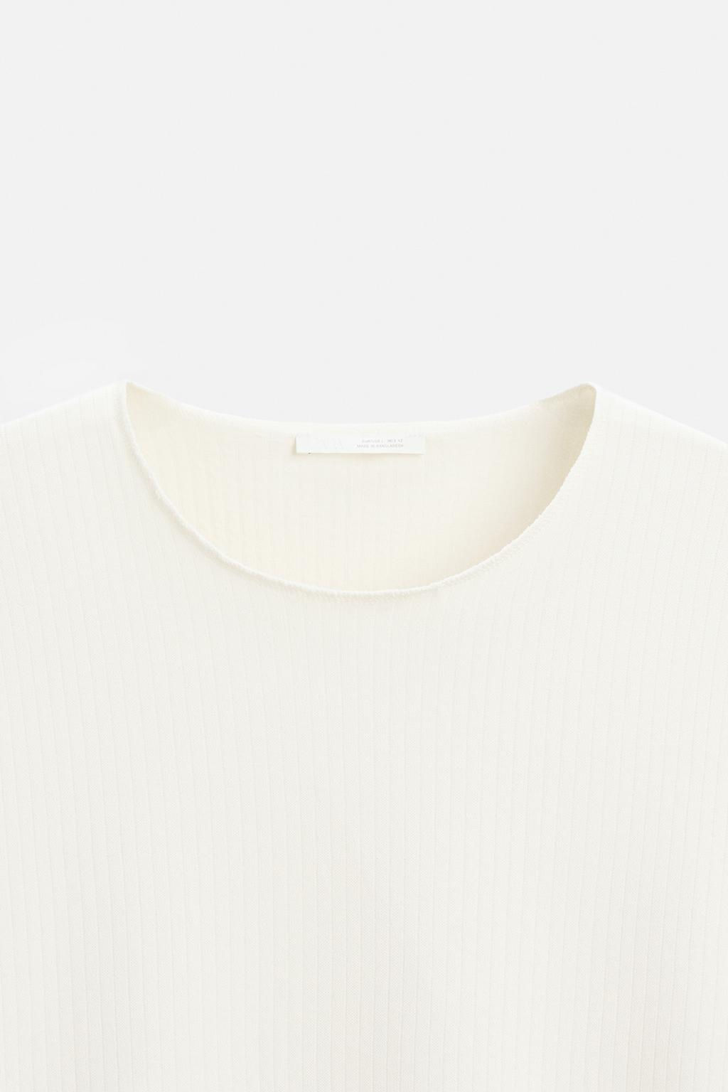 RIBBED TEXTURED T-SHIRT - Zara фото 8