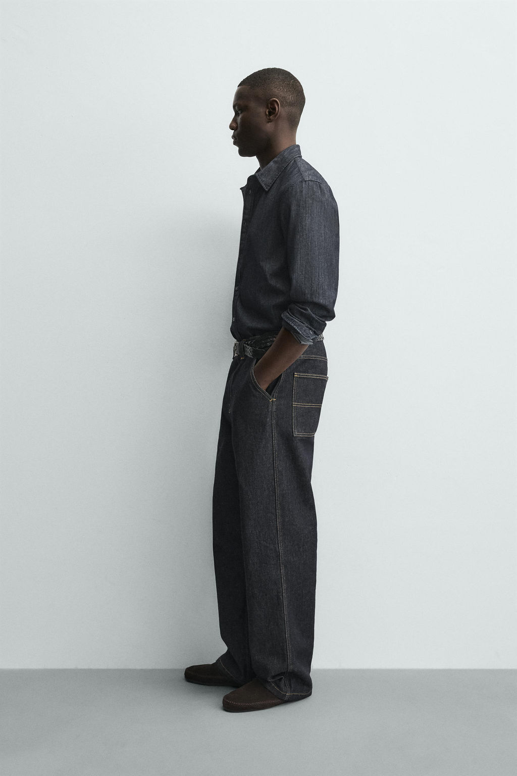 EMBROIDERED HEART DENIM CHINO TROUSERS - Zara фото 4