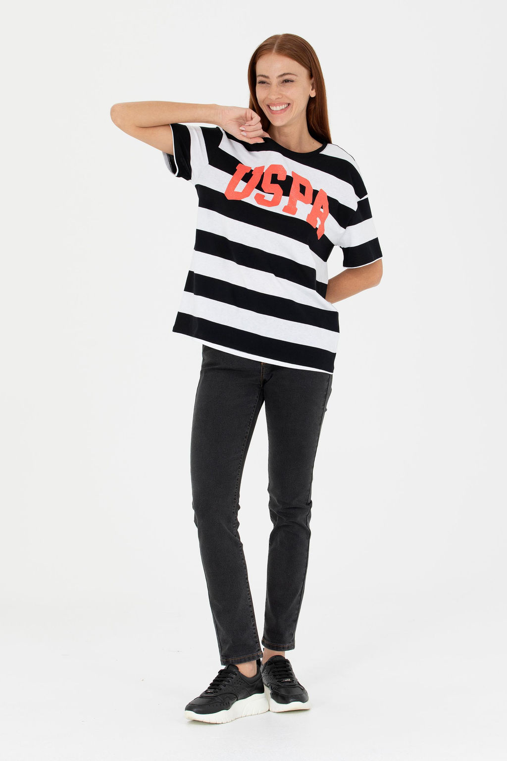 U. S. Polo Assn Женская черная футболка с круглым вырезом - U.s. polo assn фото 4