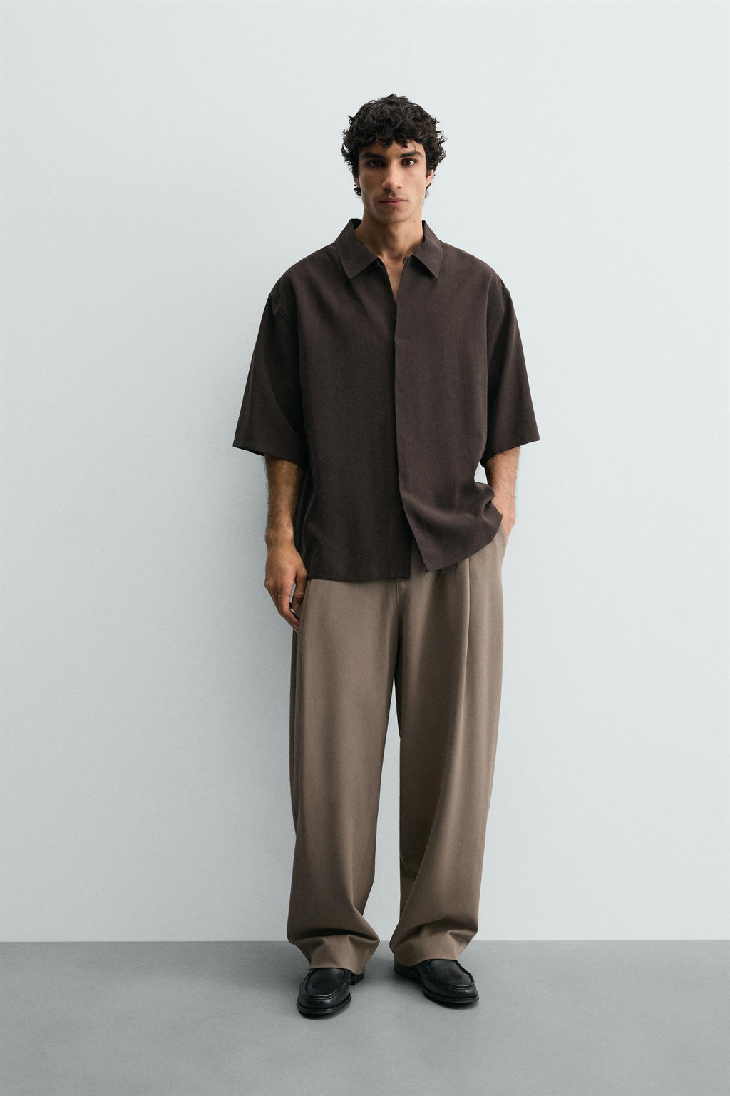 CAMISA FLUIDA RELAXED FIT / Marr?n - Zara фото 9