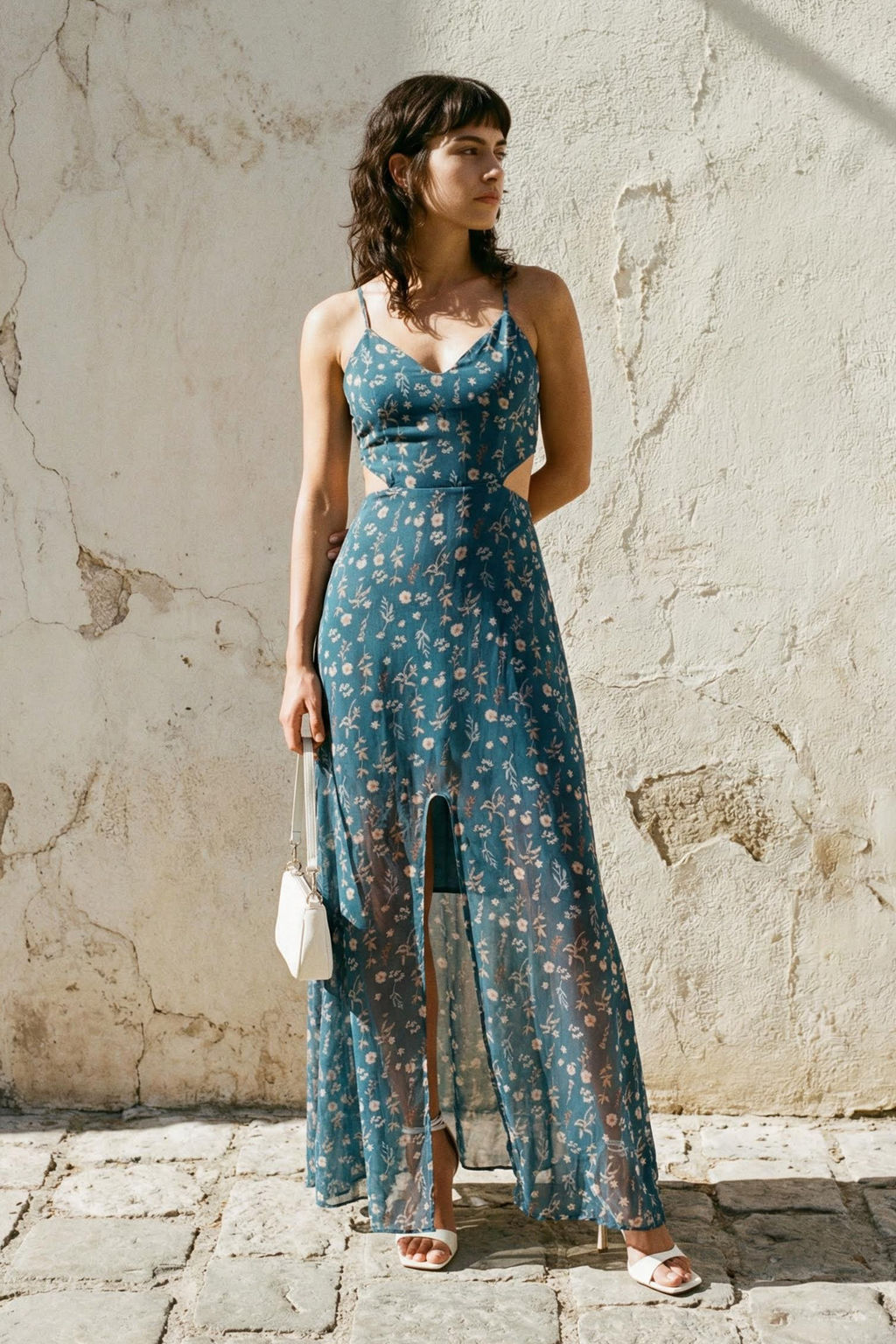 TRENDYOLMILLA Cok Renkli A Kesim Astarl? Pencere/Cut Out Detayl? Cicek Desenli Maxi Dokuma Elbise TWOSS20EL1270  фото 28