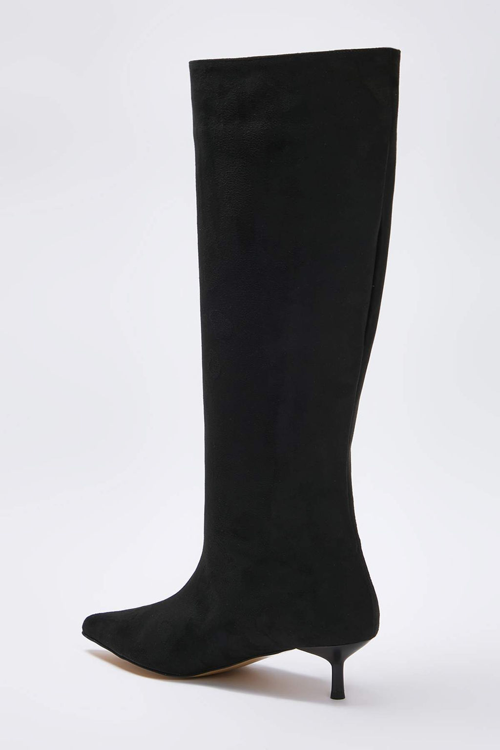 Siyah Suet Kad?n 4 cm Ince Kitten Topuklu Cizme TAKAW26CZ00021