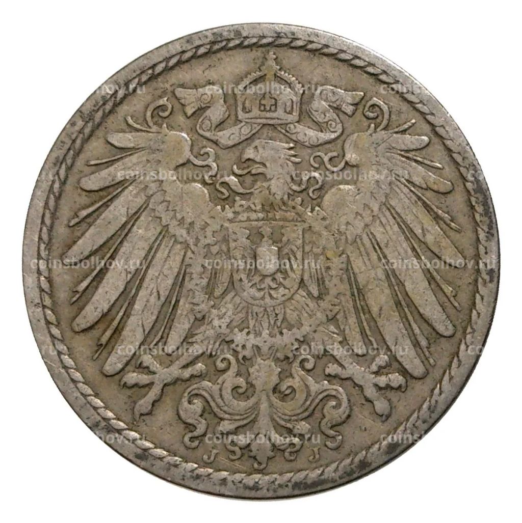 5 пфеннигов 1901 года J Германия