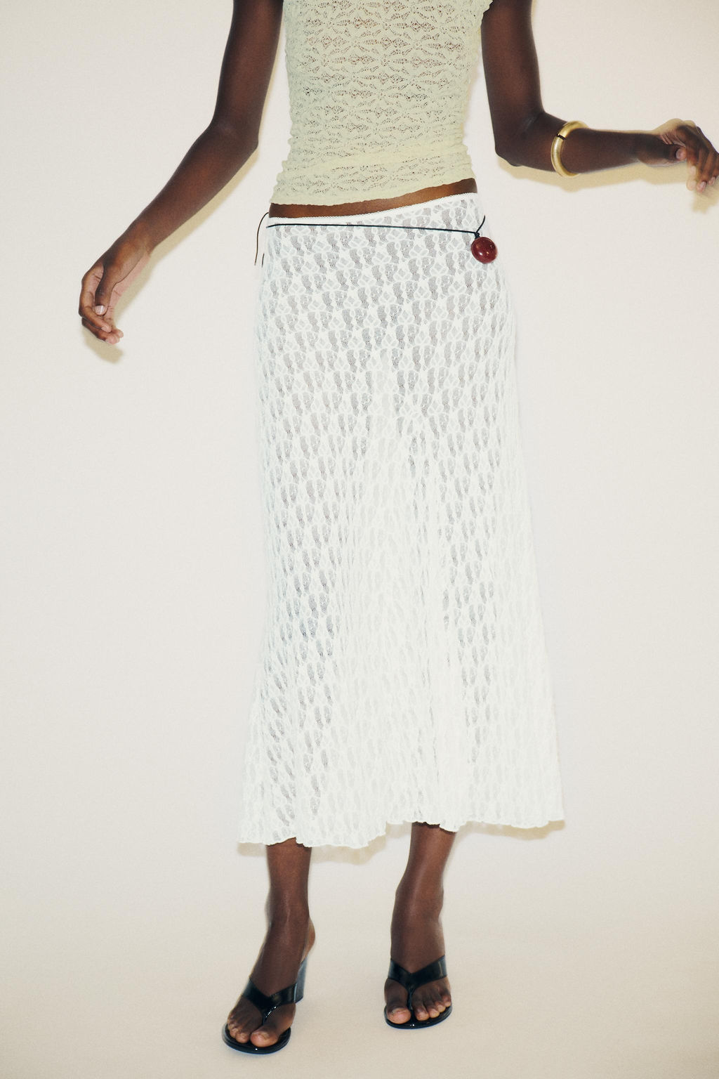 FLARED LACE MAXI SKIRT - Zara фото 2