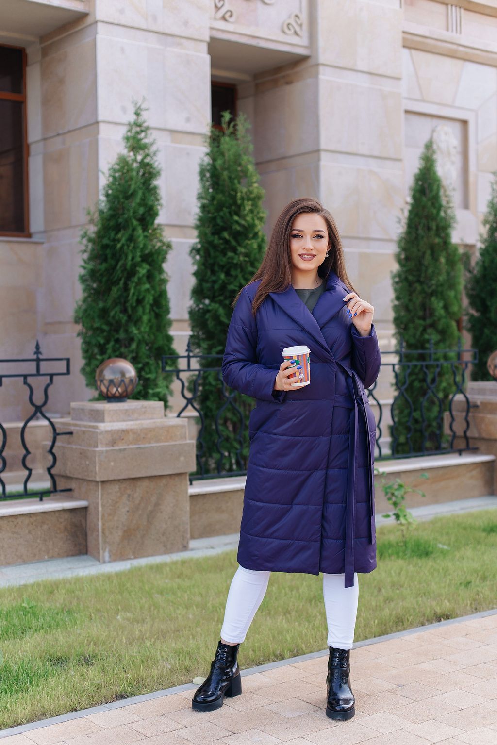 Пальто женское демисезонное 21550 (фиолет) - Kankan фото 3