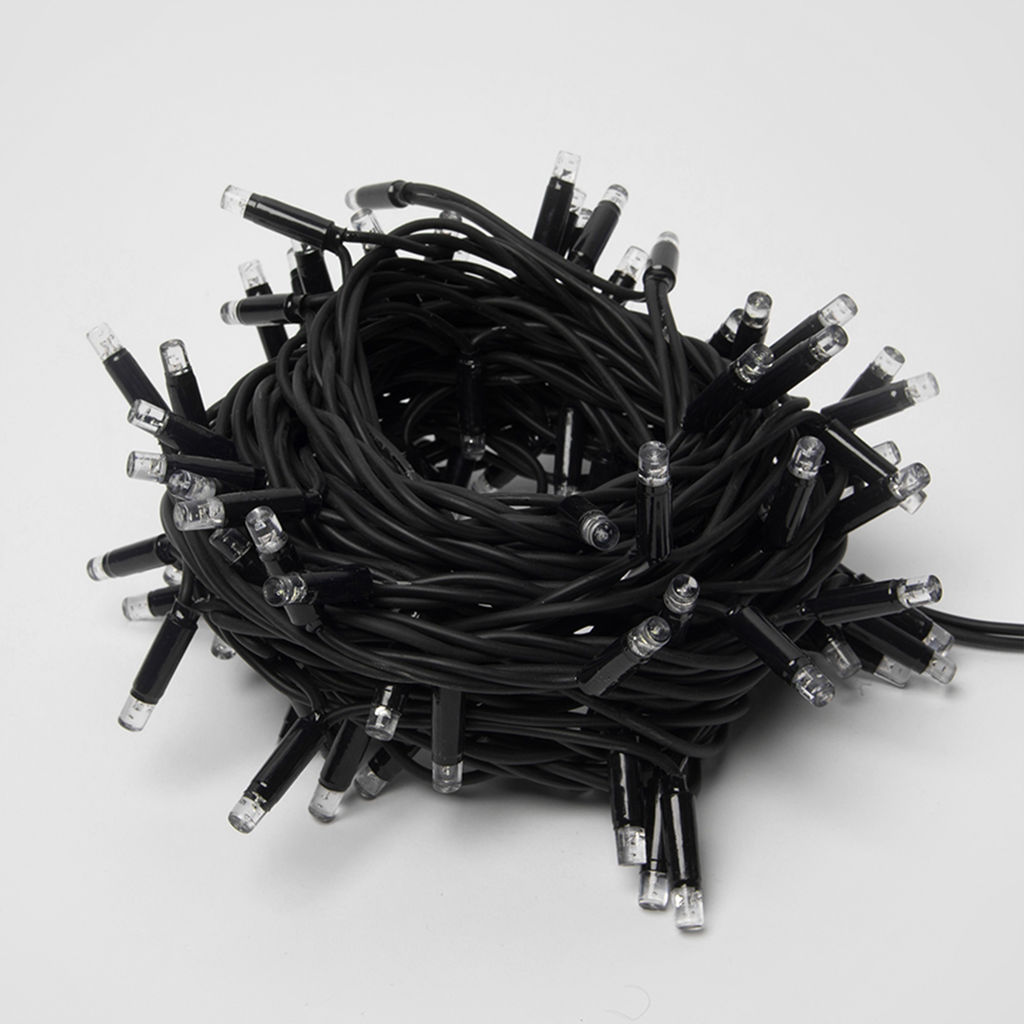 ULD-S1000-120/TBK MULTI IP67 Гирлянда светодиодная с эффектом мерцания, 10м. Соединяемая. 120 светодиодов. Разноцветный свет. Провод черный. TM Uniel.