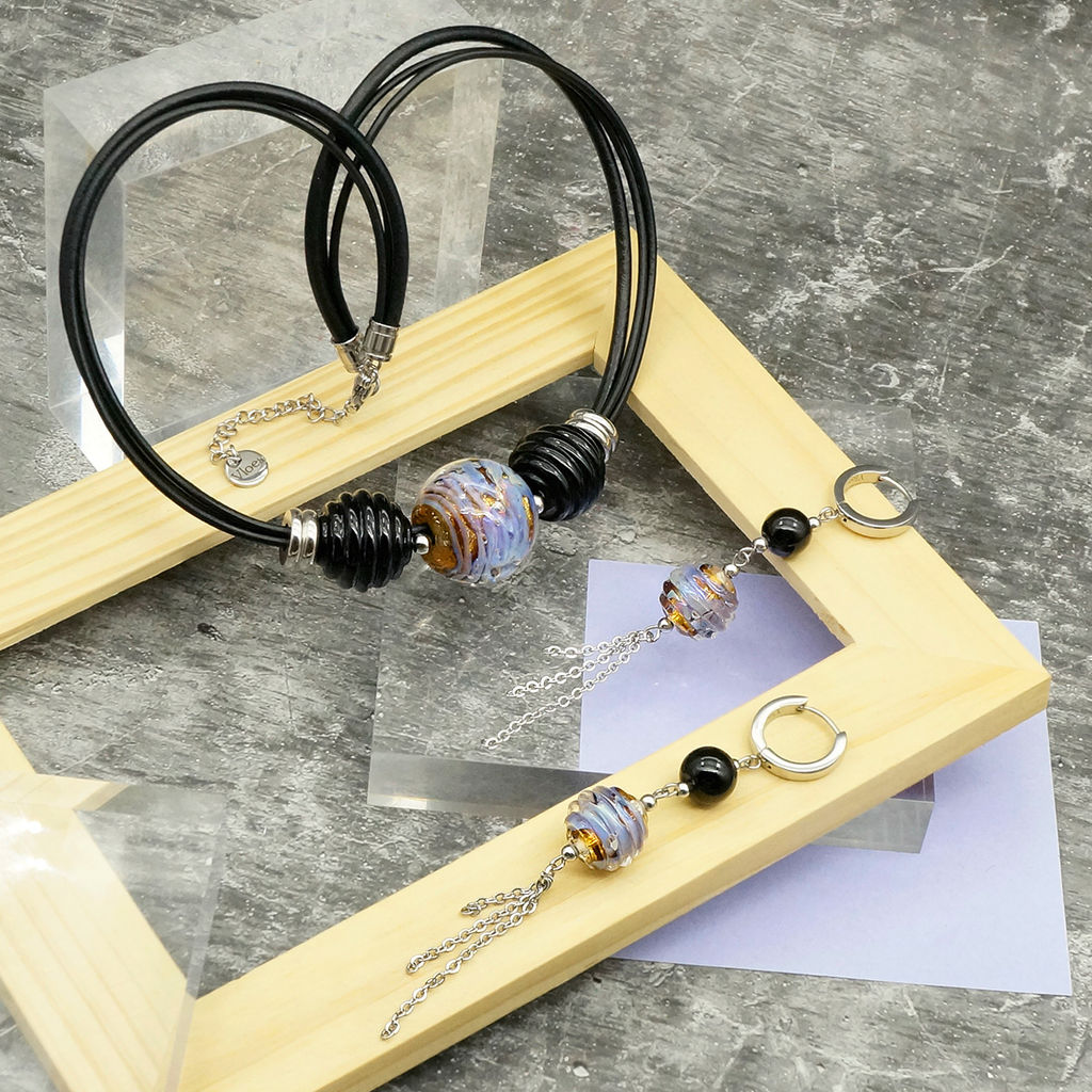 Серьги из муранского стекла LAVANDER GLOW LS3228 - Vloes фото 6