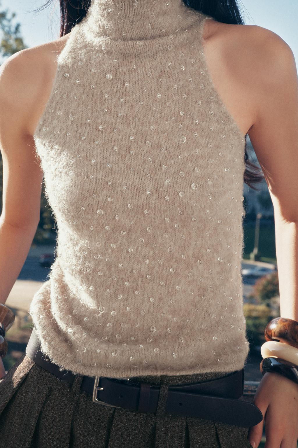 BEADED KNIT TOP - Zara фото 3