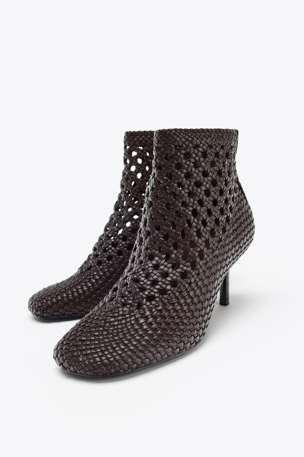 BRAIDED HEELED ANKLE BOOTS - Zara фото 4