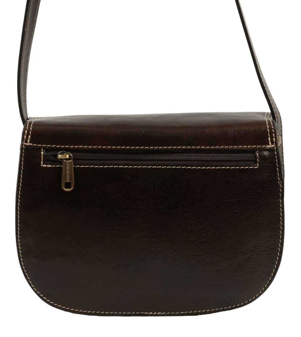 Сумка женская Sefaro Exotic из телячьей кожи гладкая матовая коричневая средняя  фото 15