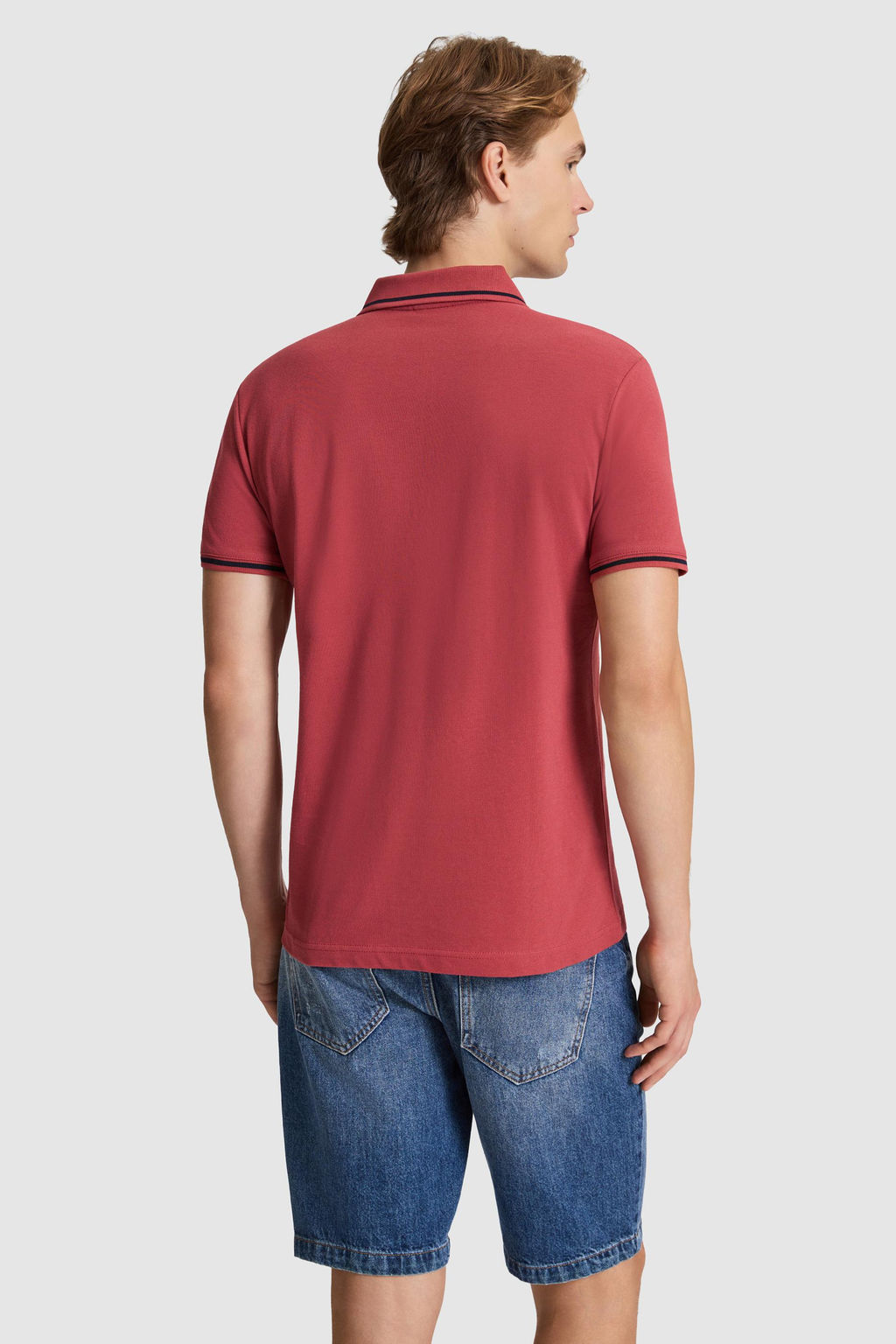 Erkek Vi_ne Slim Fit Polo Yaka Basic Ti__rt