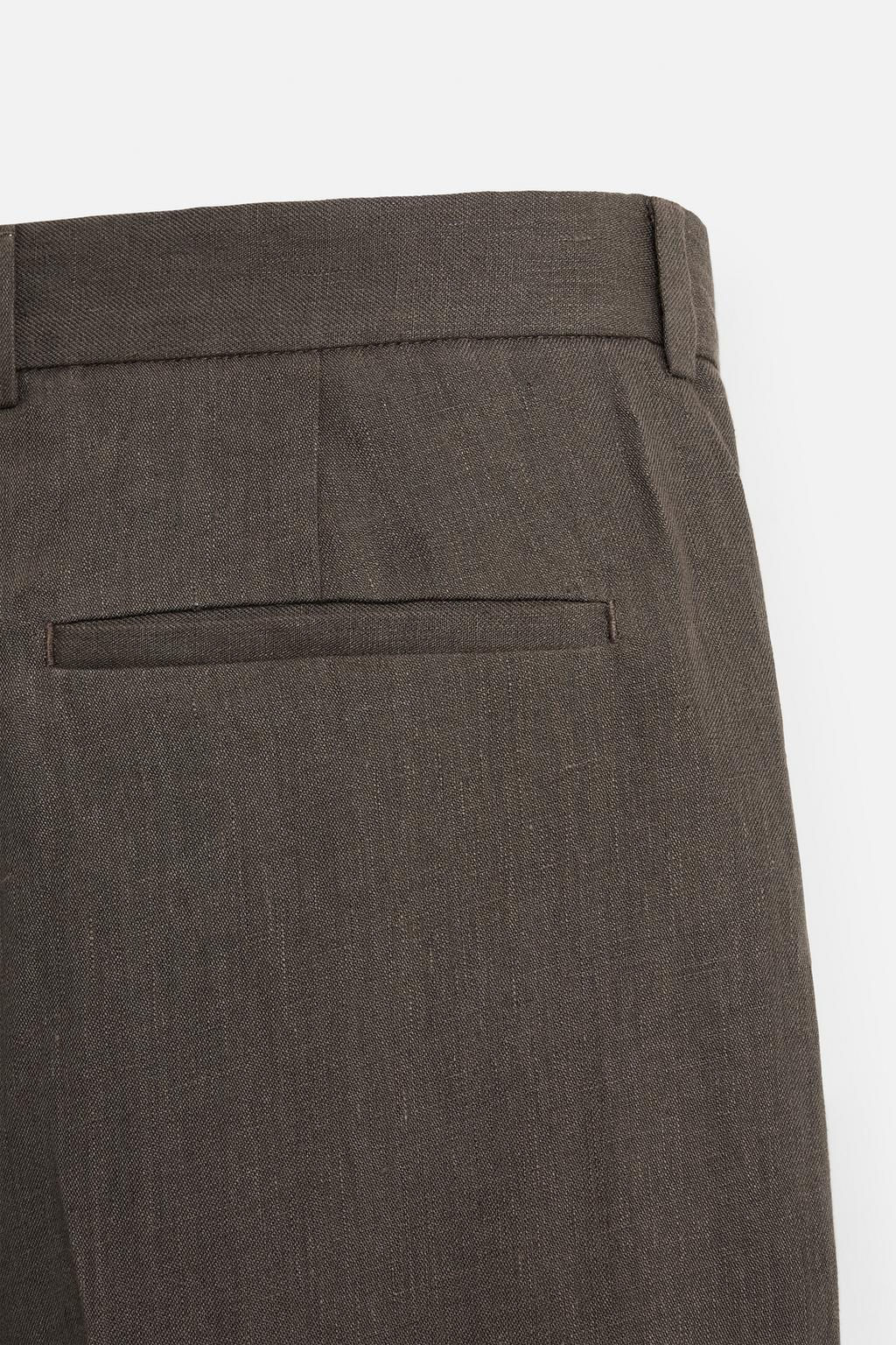 100% LINEN SUIT TROUSERS - Zara фото 8