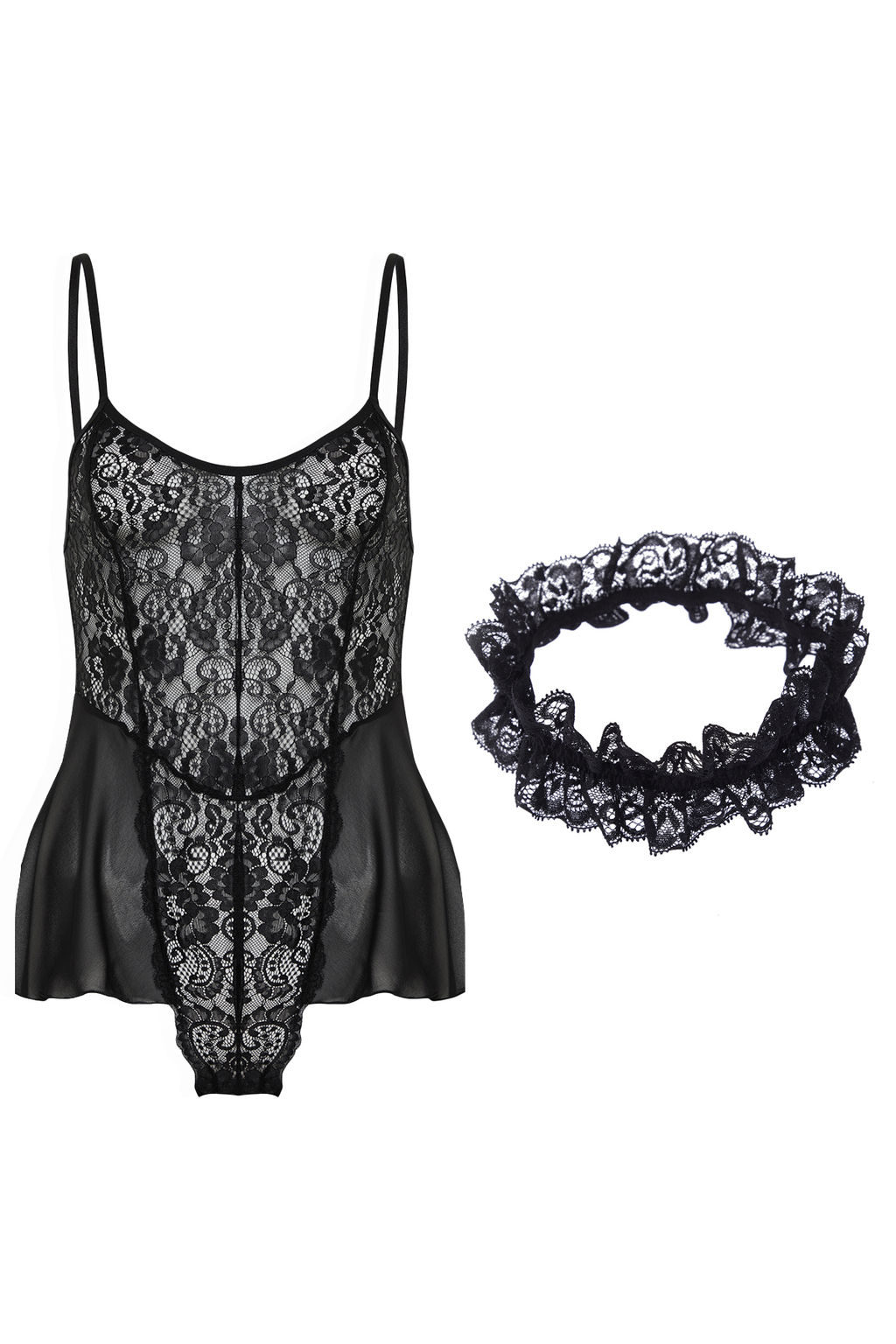 TRENDYOLMILLA Siyah Dantel Bacak Bantl? Ip Ask?l? C?tc?tl? Orme Body THMSS24BD00001  фото 6