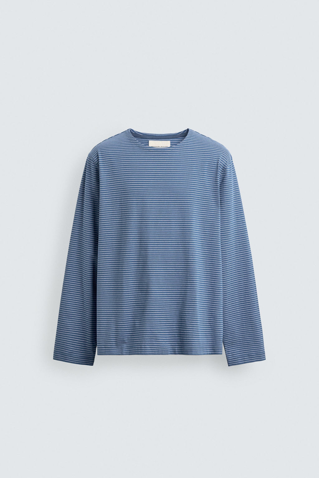 CAMISETA JACQUARD RAYAS / Azul