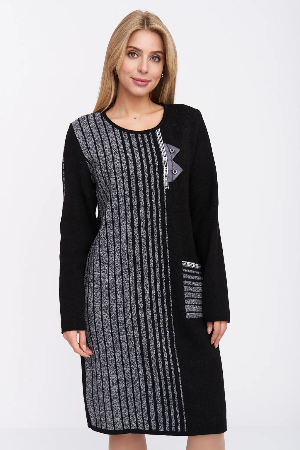 ЗЛАТА Платье С 1564/черно-серый