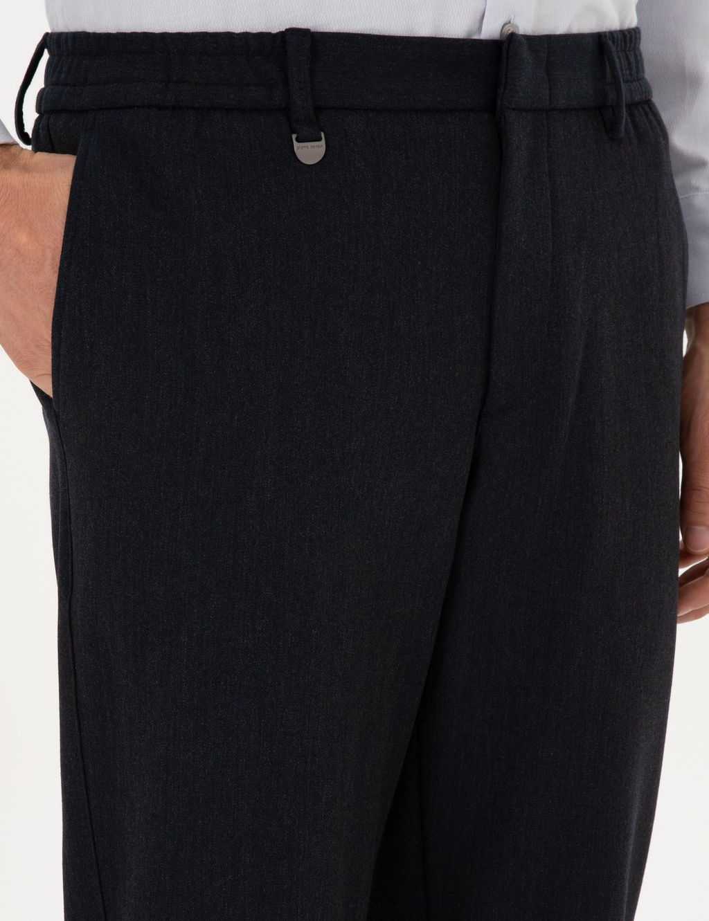 Lacivert Slim Fit Flanel Dokulu Kuma_ Pantolon - Pierre cardin фото 5