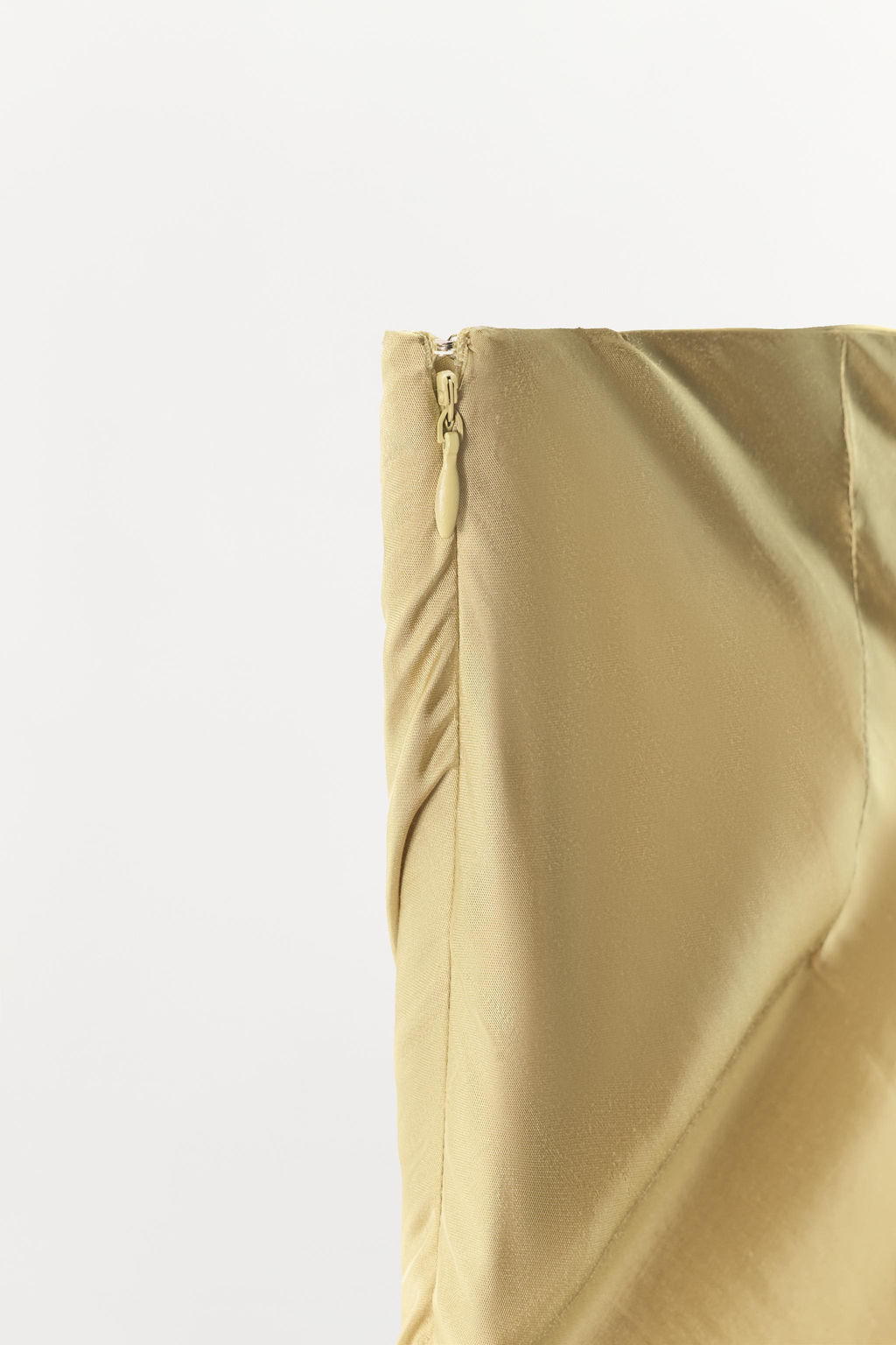 FALDA SATINADA ASIM?TRICA ENCAJE / Khaki - Zara фото 8