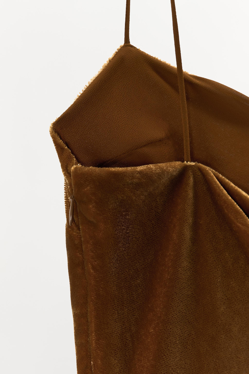 LONG DRAPED VELVET DRESS - Zara фото 6