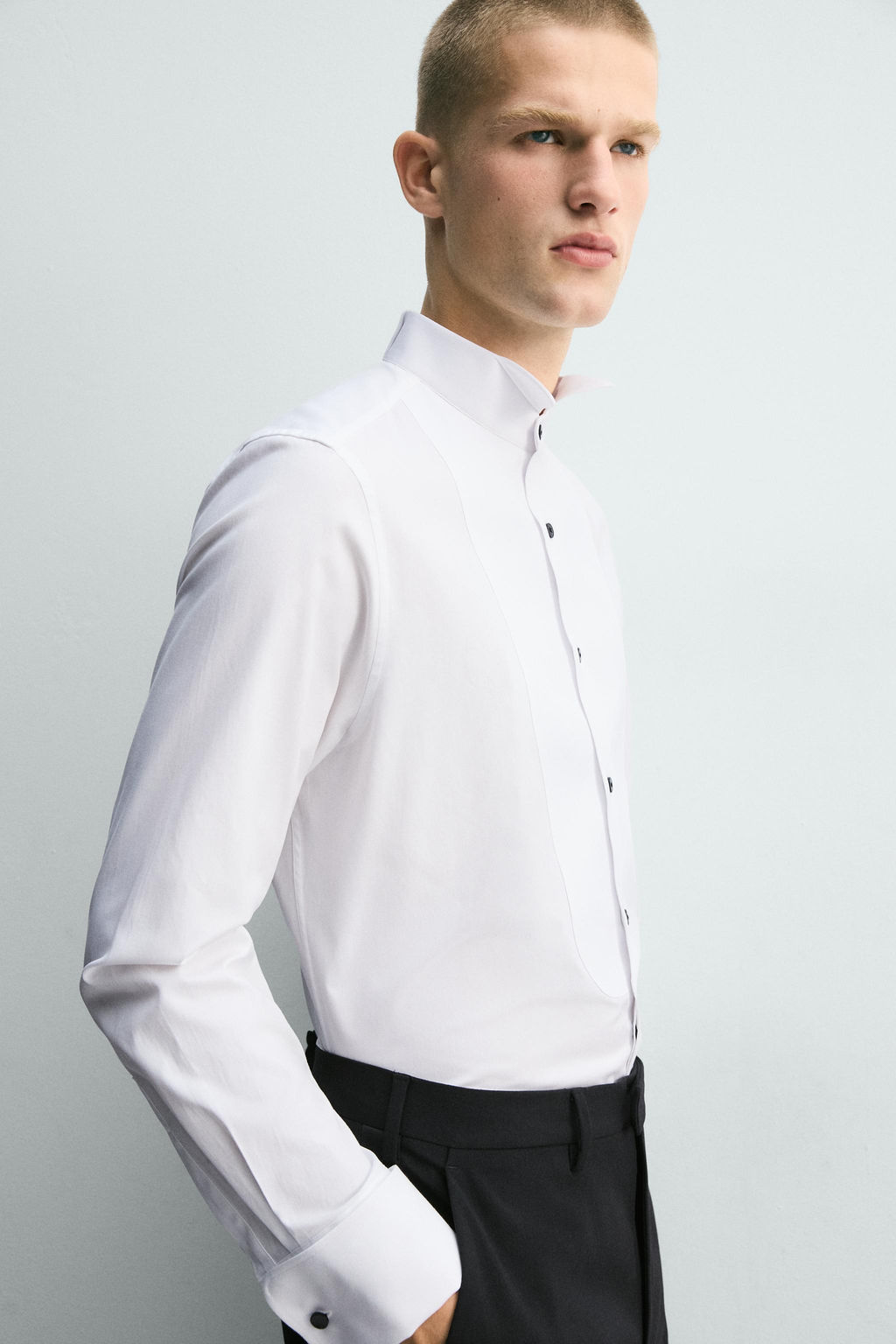 CAMISA SMOKING PU?O GEMELO / Blanco - Zara фото 5
