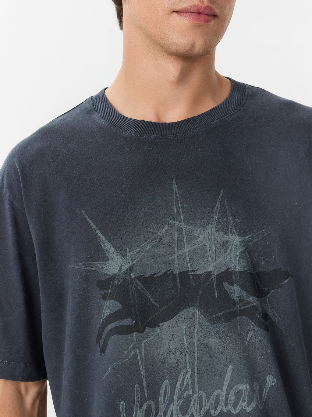 Футболка мужская серая с принтом и надписью Volkodav - Mark formelle фото 4