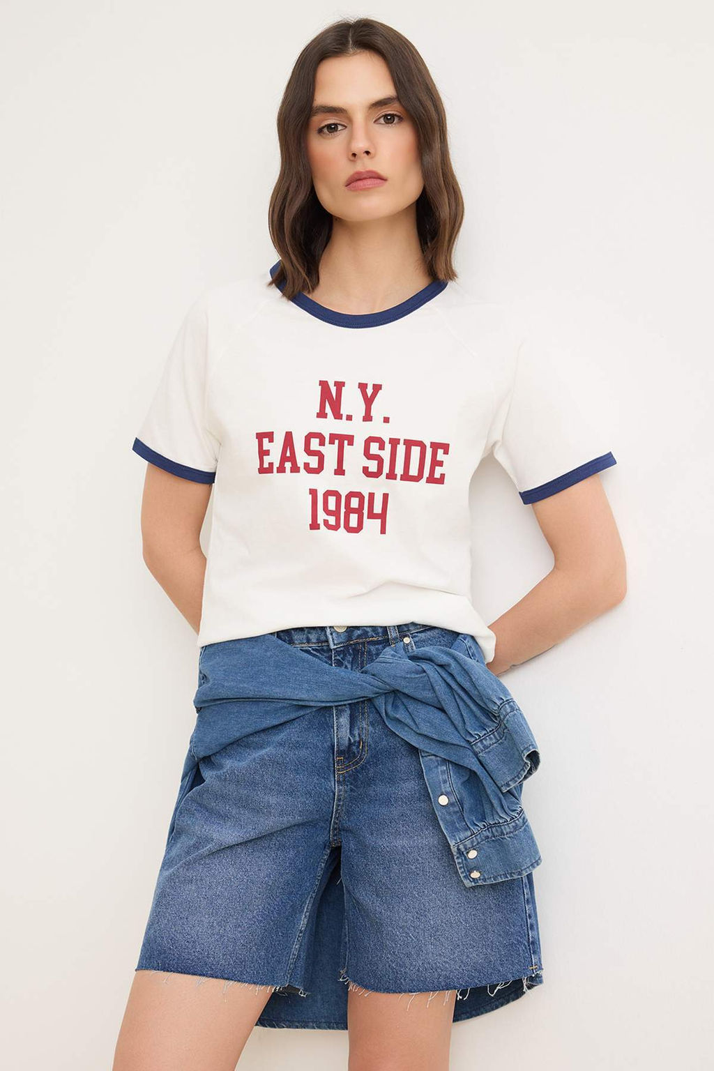 Kahverengi Slogan Regular Bisiklet Yaka Reglan Kol K?sa Tok %100 Pamuk Orme T-Shirt TWOSS26TS00205 - Trendyolmilla фото 5
