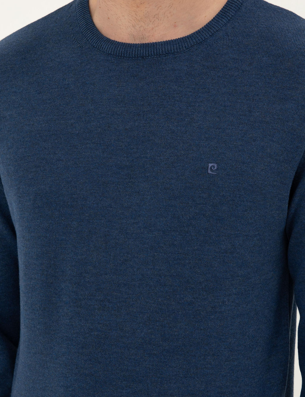 _ndigo Melanj Slim Fit Bisiklet Yaka Basic Triko Kazak - Pierre cardin фото 7