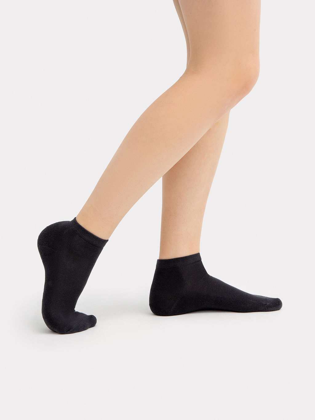 Цена за 5 пар! Носки женские короткие серые с плюшевым следом графитовый 302K-2548