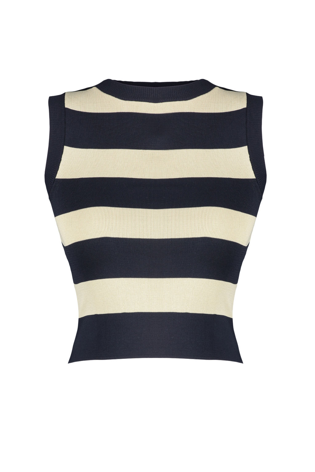 Lacivert Crop Cizgili Ince Bluz TWOSS22BZ1173