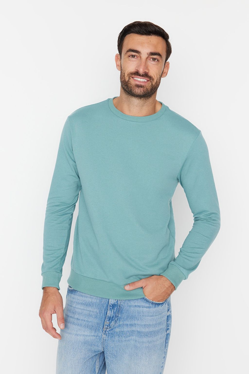 TRENDYOL MAN Haki Regular/Normal Kesim Uzun Kollu Sweatshirt TMNAW20SW0164 - Trendyolmilla фото 7