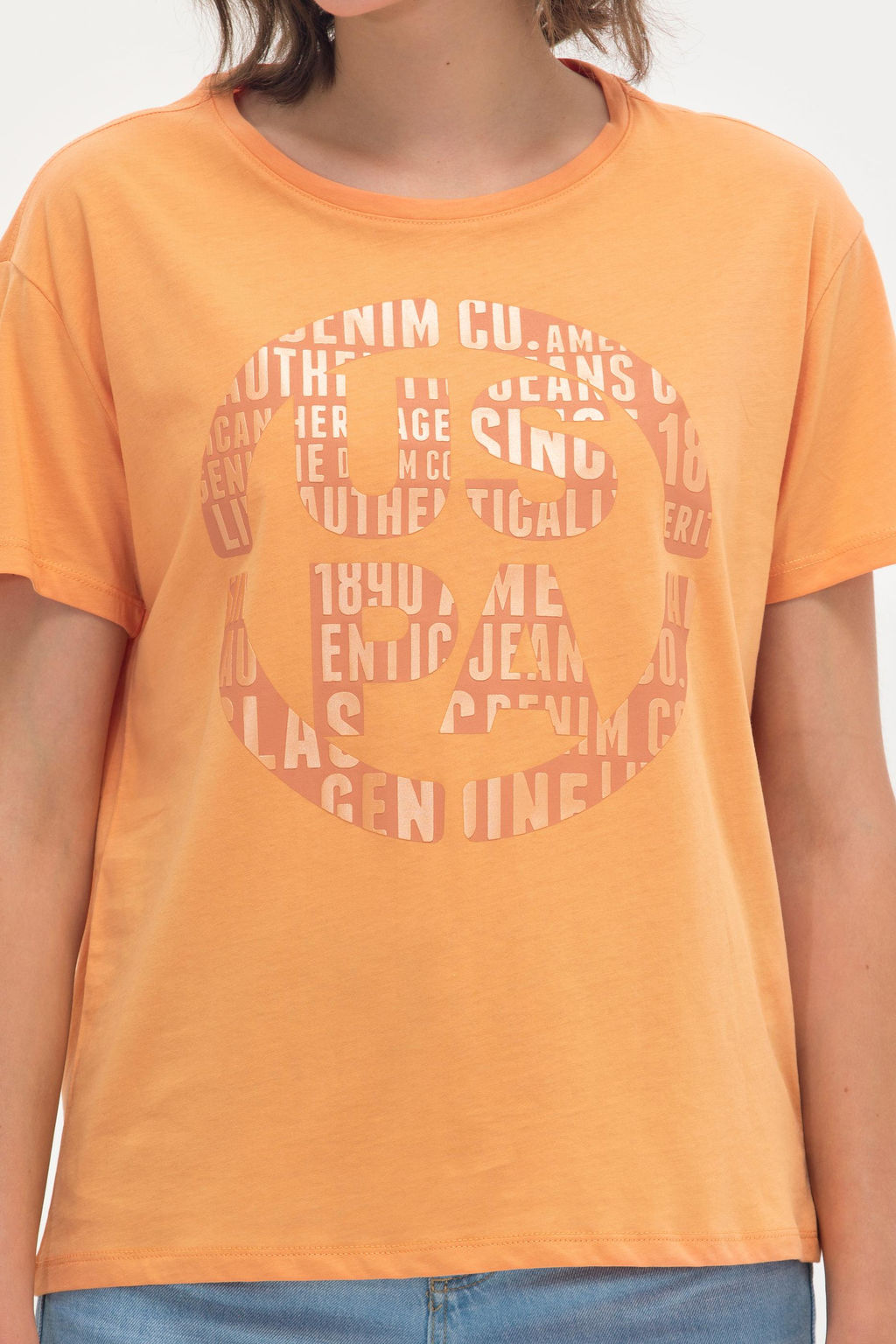 Женская оранжевая футболка - U.s. polo assn фото 6