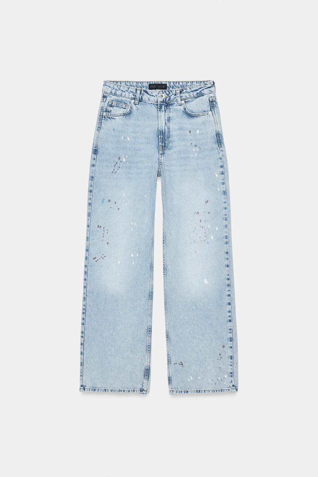 Z1975 LOOSE MID-WAIST PAINT-EFFECT JEANS - Zara фото 7