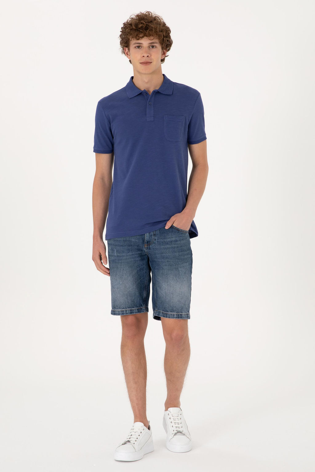 Erkek Slim Fit D_k_ml_ Polo Yaka A__k Lacivert Ti__rt Sepette S_rpriz _ndirim - U.s. polo assn фото 4