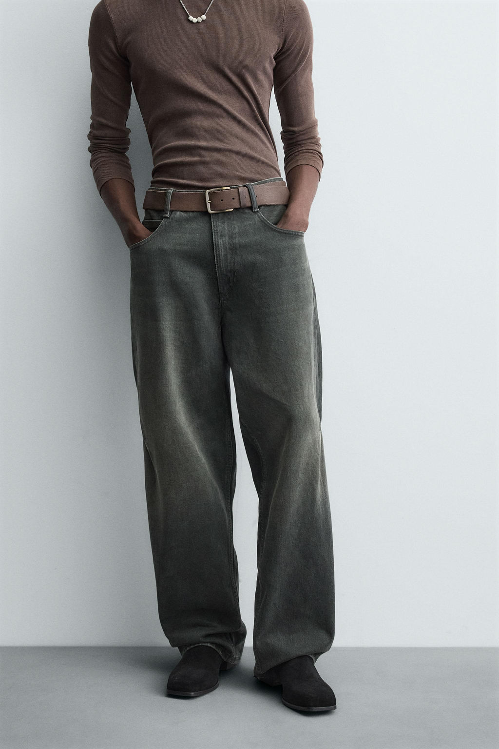 BAGGY FIT JEANS WITH TWISTED SEAM - Zara фото 2
