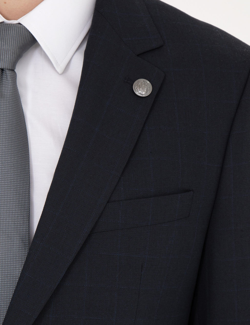 Lacivert Slim Fit Tak_m Elbise