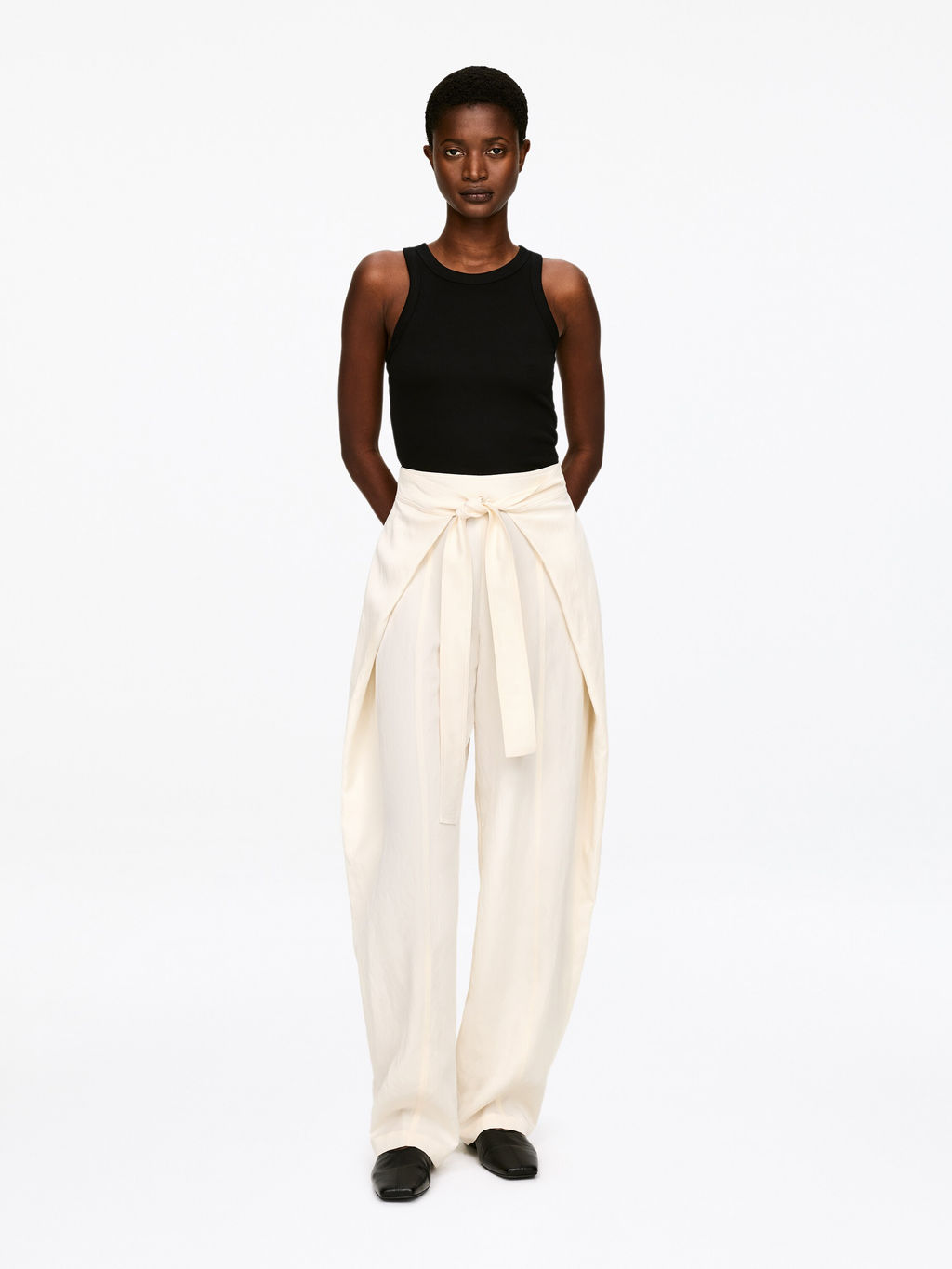 Pantalones de sastre con delantero cruzado - H&m фото 9