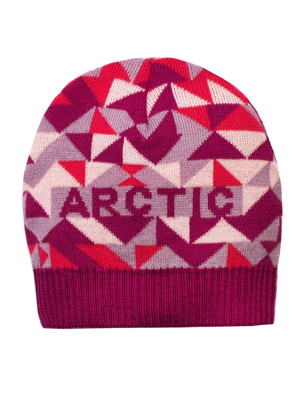 Шапка вязаная брусникасирень