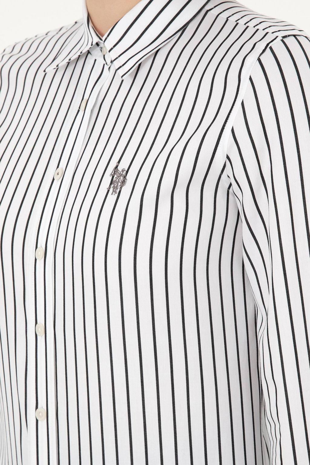 Женская черная рубашка с длинным рукавом Неожиданная скидка в корзине - U.s. polo assn фото 7