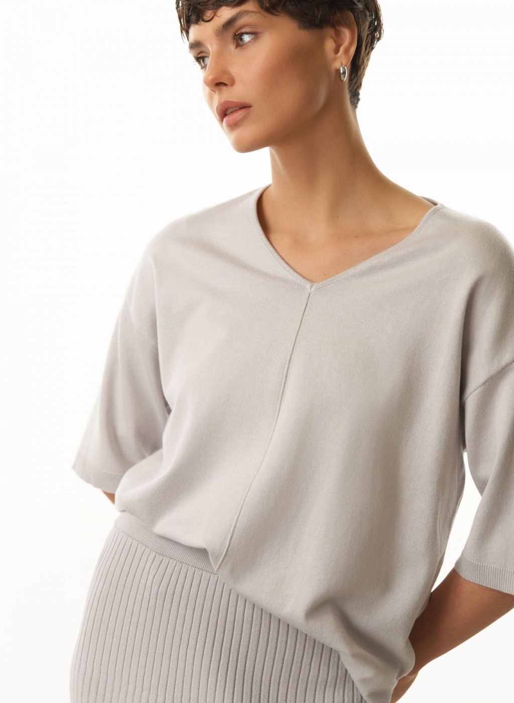 Conso/KJS 230717 - light grey Джемпер женский