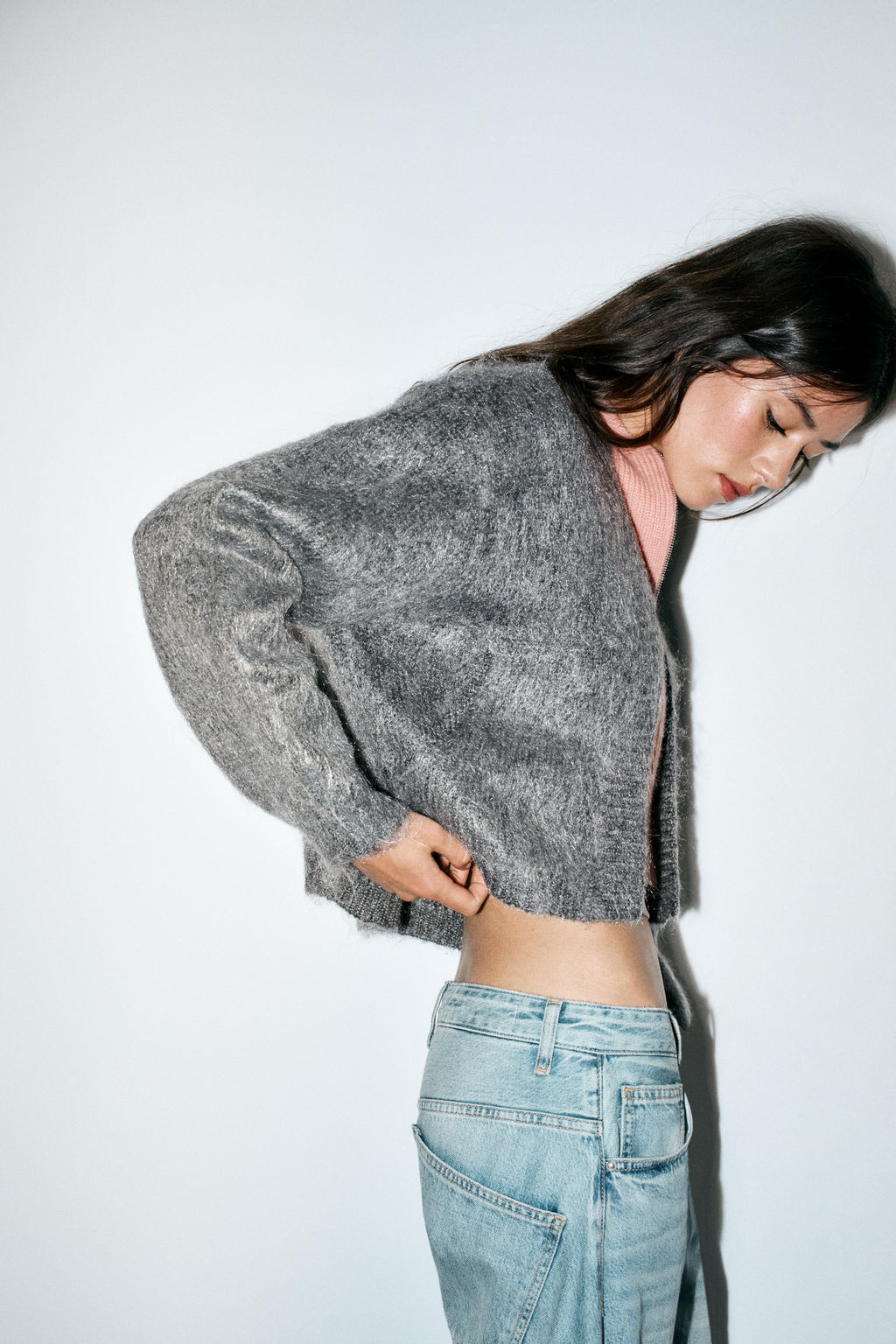 CHECKED KNIT CARDIGAN - Zara фото 3