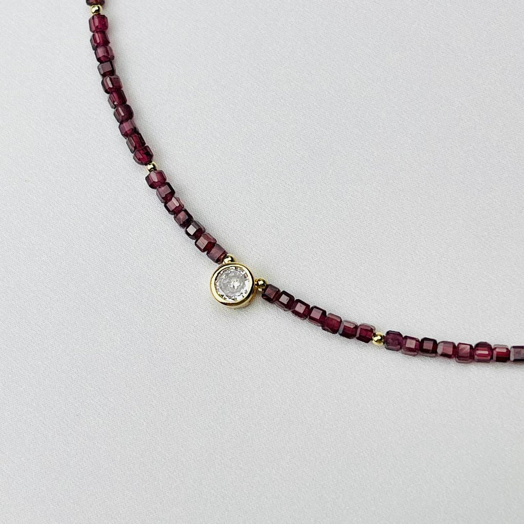 Бусы из Граната со вставкой 39 см +