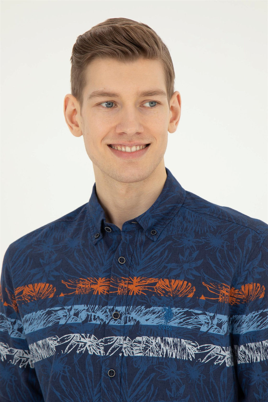 Мужская темно-синяя рубашка с длинным рукавом - U.s. polo assn фото 2