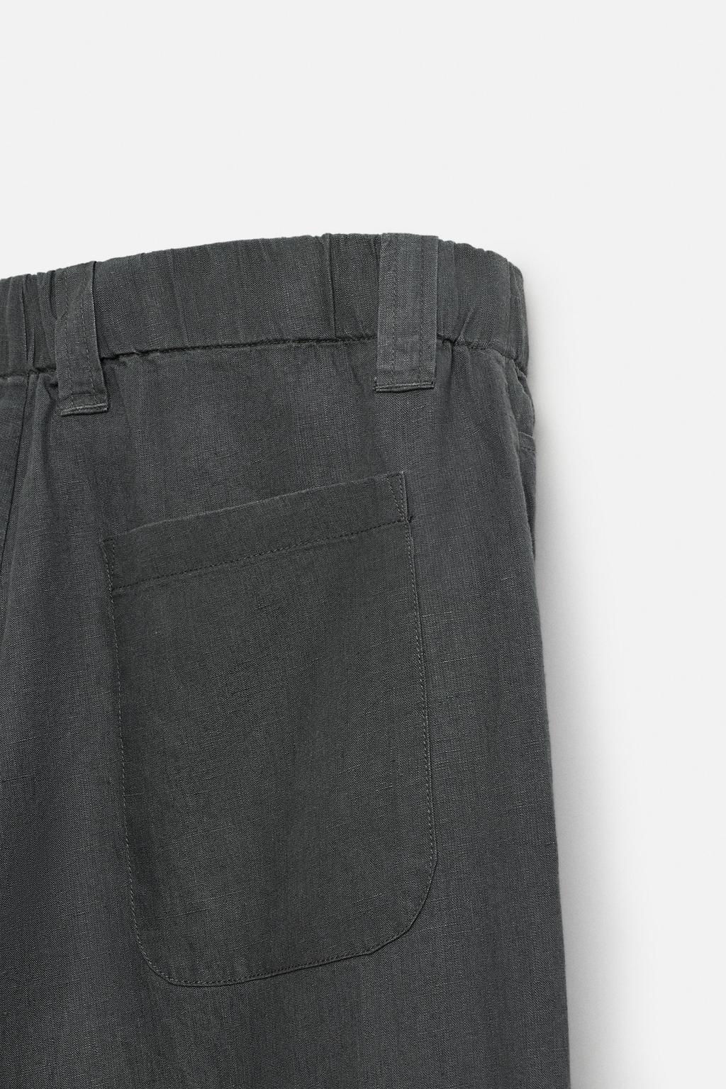 100% HEMP RELAXED FIT TROUSERS - Zara фото 18