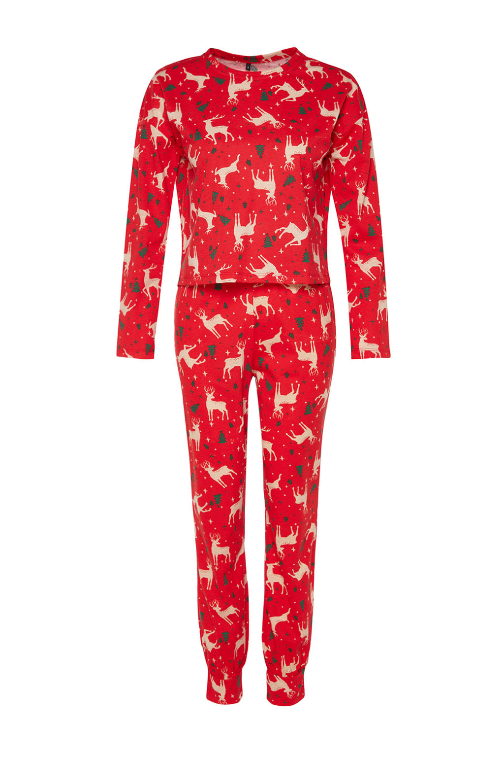 Trendyolmilla Lacivert %100 Pamuklu Y?lbas? Temal? Orme Pijama Tak?m? THMAW21PT0771  фото 6
